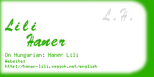 lili haner business card